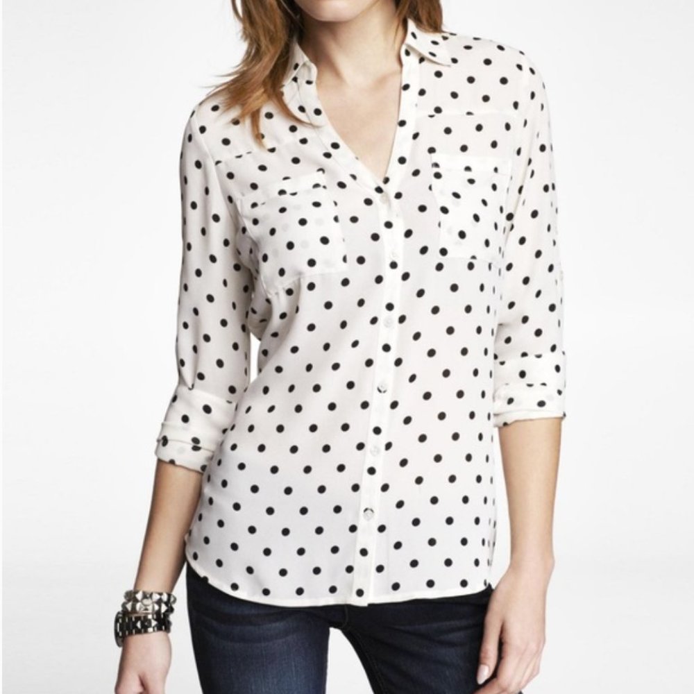 Express Polka Dot Portofino Business Shirt